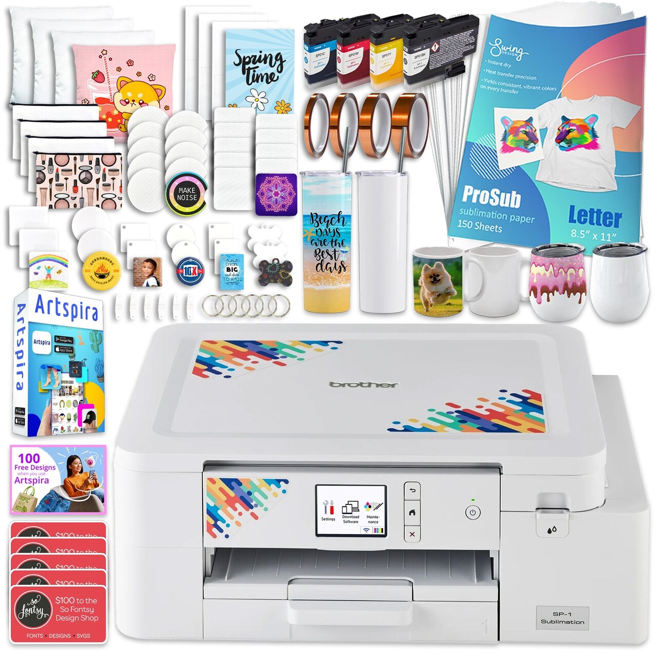 Brother SP-1 Sublimation Printer with Deluxe Starter Bundle